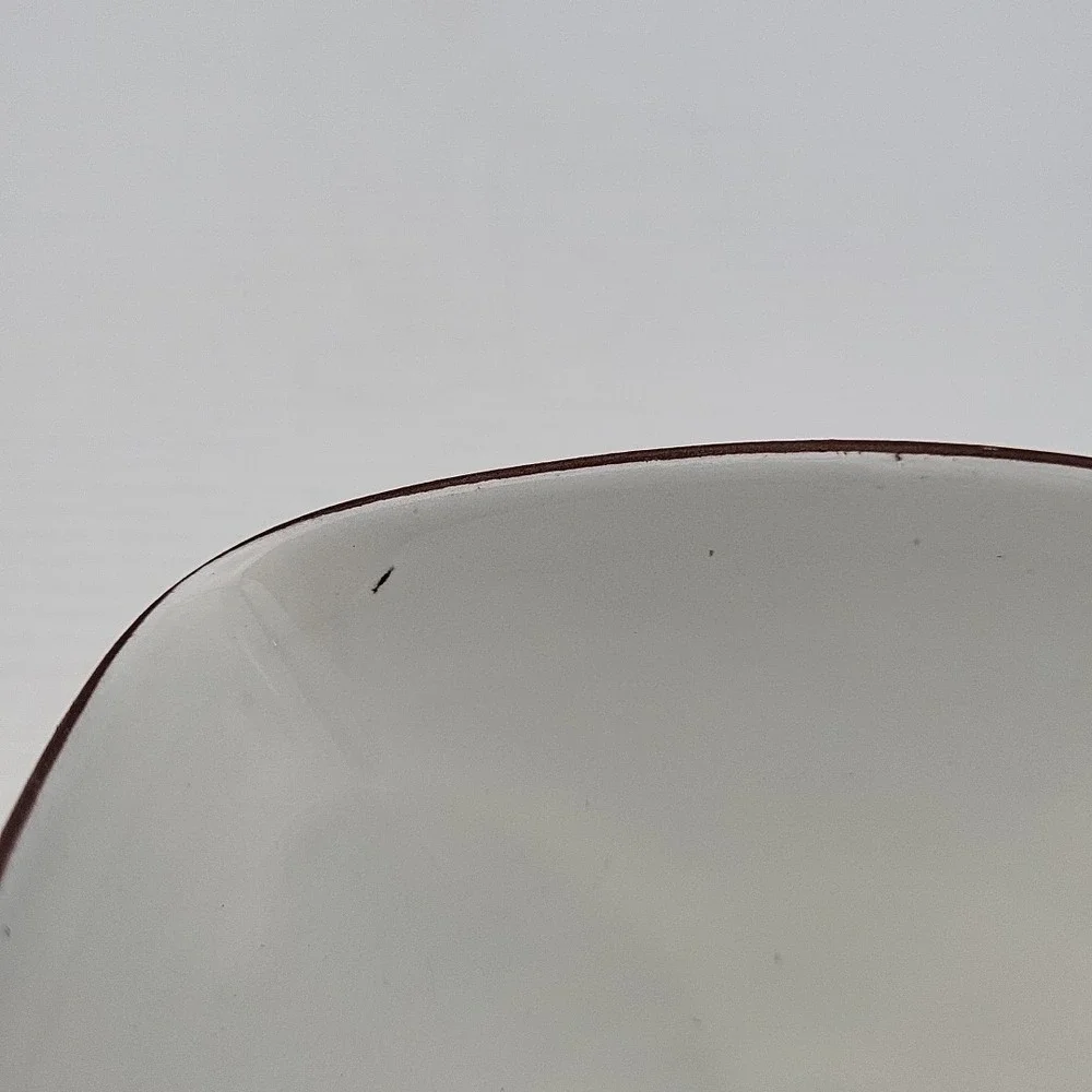 Mid Century Pottery BOWL NORWAY‎ Brown White Polka Dots